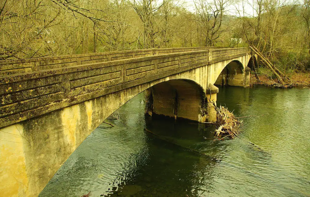 The 1918 Walland Bridge over the Little River in Walland, Tennessee